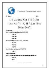 Đề cương ôn thi học kỳ 2 môn Lịch sử 7 - Năm học 2016-2017